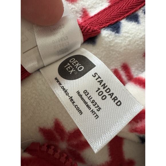 Hanna Andersson Fleece One Piece Jumpsuit Pajamas S/M Dear Deer Marshmallow - Picture 9 of 11